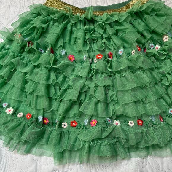 Mini Boden Embroidered Floral Tulle Ruffle Skirt Size 6/7 - Picture 5 of 5